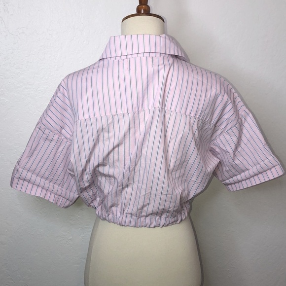 SEEK the Label Striped Crop Button Down Top Size M - Picture 3 of 7